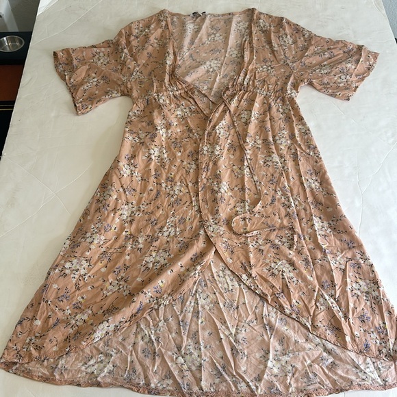 Floral Print Kimono With Drawstring Waist Tie American Eagle O/S - Picture 8 of 11